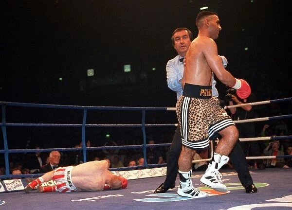 Prince Naseem Hamed walks away after leaving Billy Hardy in a heap after 93 seconds of