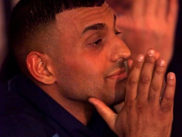 Prince Naseem WBO featherweight Champion March 1999 is photographed at his Press