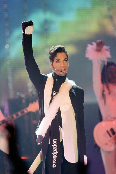 Prince performing at The Brit Music Awards at Earls Court. 24th February 1997