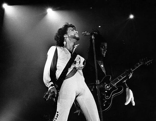 Prince performing at the NEC during his Nude tour. 29th June 1990