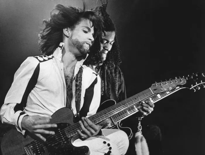 Framed Print : Prince performing on stage during The Nude Tour Framed Print : Prince performing on stage during The Nude Tour