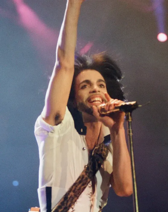 Framed Print : Prince performing on stage at Wembley 22nd June 1990 Nude World Tour *** Local