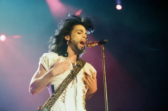 Framed Print : Prince performing on stage at Wembley 22nd June 1990 Nude World Tour *** Local Framed Print : Prince performing on stage at Wembley 22nd June 1990 Nude World Tour *** Local