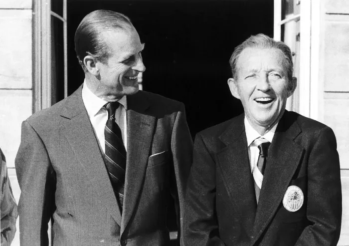 Framed Print : Prince Philip with American actor and singer Bing Crosby at Buckingham Palace Framed Print : Prince Philip with American actor and singer Bing Crosby at Buckingham Palace