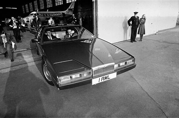 Prince Philip drives a prototype Aston Martin Lagonda. 17th February 1978