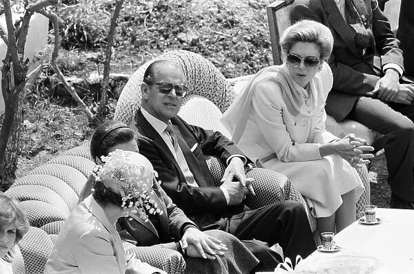 Prince Philip, Duke of Edinburgh in Amman, Jordan, with Queen Noor. March 1984