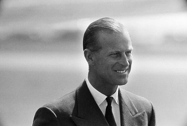 Prince Philip, Duke of Edinburgh, on his arrival at London Airport. 30th April 1959