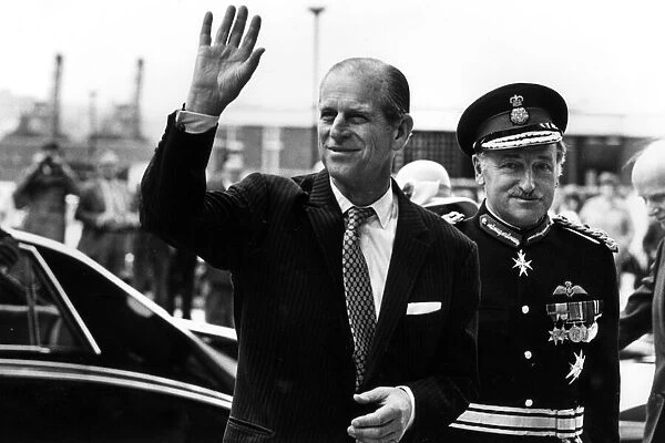 Prince Philip, Duke of Edinburgh arrives at the JM Centre