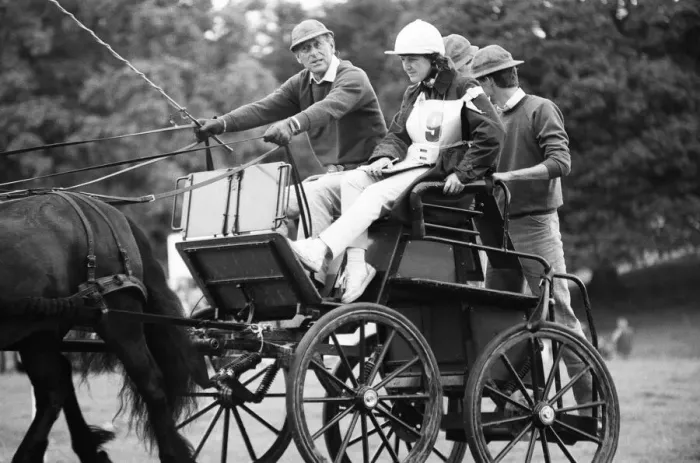 Framed Print : Prince Philip, Duke of Edinburgh, competes at Baronscourt Carriage Driving Trials