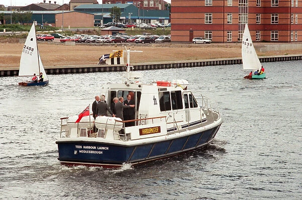 Prince Philip, Duke of Edinburgh at the Endeavour Training vessel. 17th July 1995