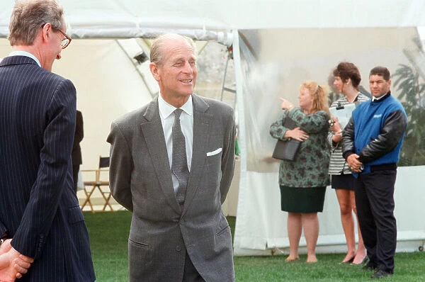 Prince Philip, Duke of Edinburgh at the Endeavour Training vessel. 17th July 1995