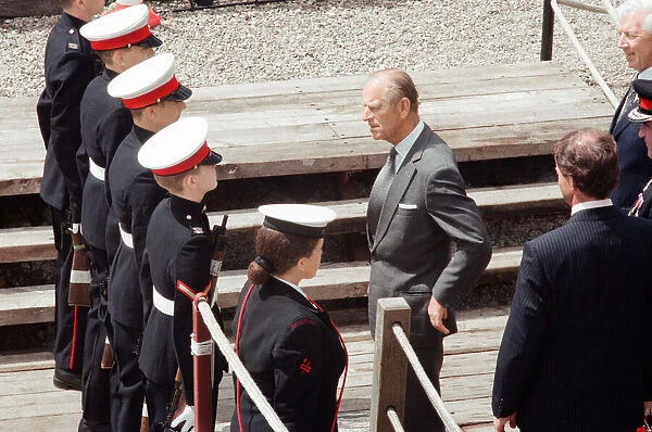 Prince Philip, Duke of Edinburgh at the Endeavour Training vessel