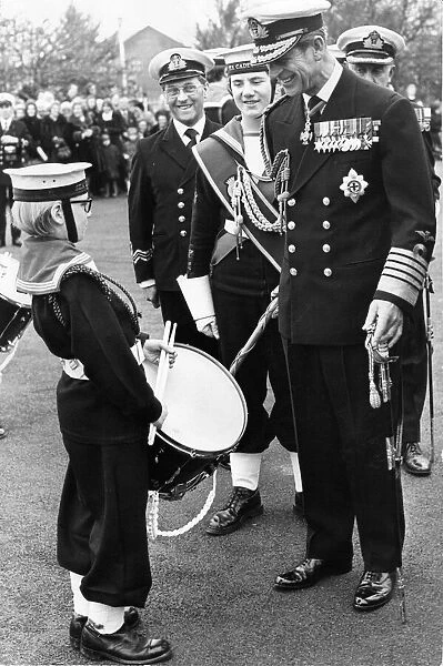 Prince Philip, Duke of Edinburgh, inspecting the Royal Guard of Sea Cadets at