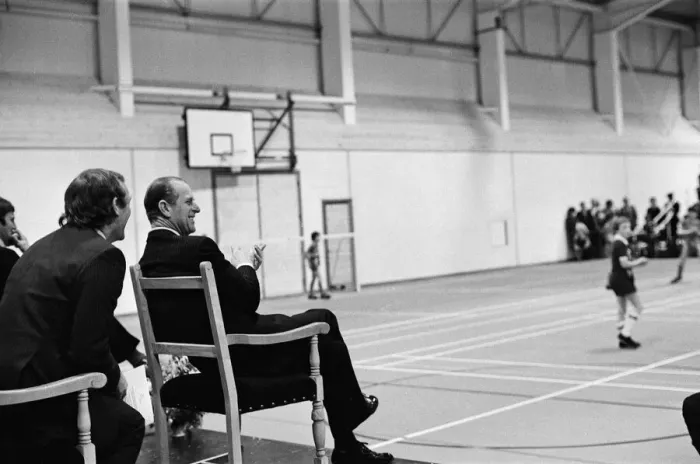 Framed Print : Prince Philip, Duke of Edinburgh during the official opening of the Sky Blue Connexion