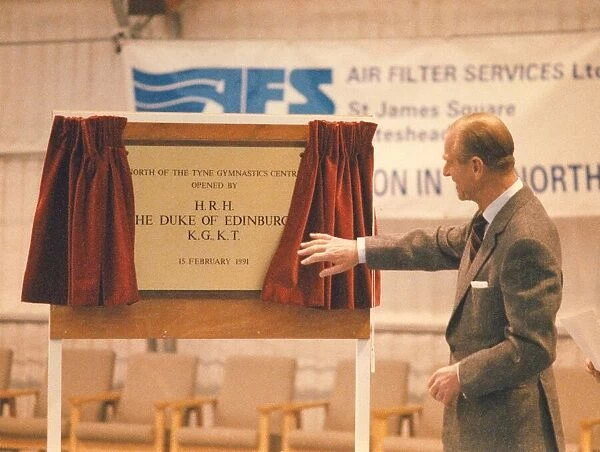 Prince Philip, Duke of Edinburgh, opens the gymnastic centre at Benfield School