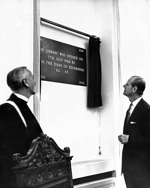 Prince Philip, Duke of Edinburgh, opens the library at St Davids College, Lampeter