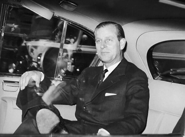 Prince Philip, Duke of Edinburgh, pictured in his car as he drives away from the RAG Club