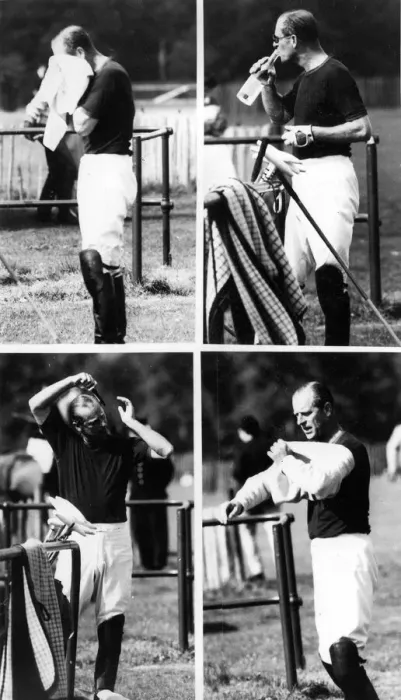 Framed Print : Prince Philip, Duke of Edinburgh, relaxes after a polo match Circa June 1980