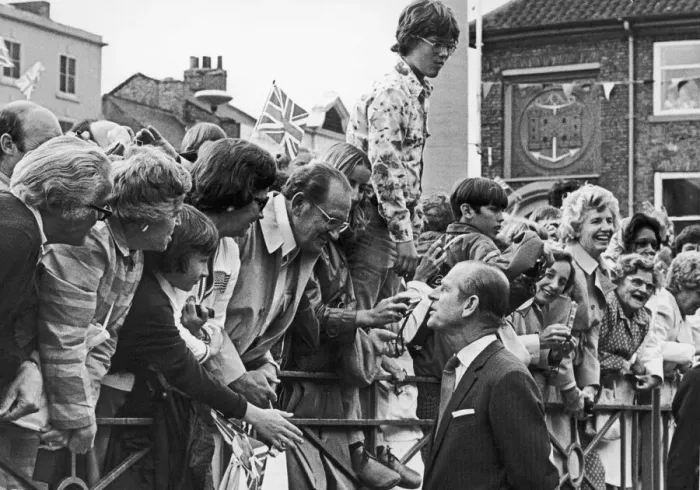 Framed Print : Prince Philip The Duke of Edinburgh talking to members of President Carters