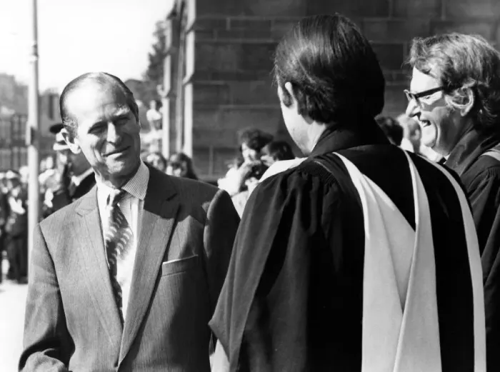Framed Print : Prince Philip, Duke of Edinburgh talks to the Bishop of Liverpool, the Rt Framed Print : Prince Philip, Duke of Edinburgh talks to the Bishop of Liverpool, the Rt