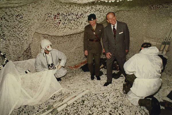 Prince Philip, Duke of Edinburgh, during his visit to the Royal Marines Reserve at Anzio