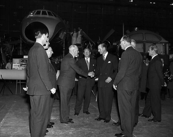 Prince Philip, Duke of Edinburgh visiting BAC, Bristol. 15th November 1957