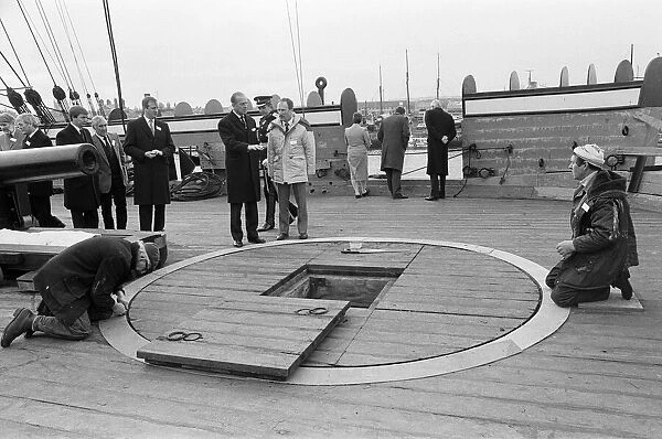 Prince Philip, Duke of Edinburgh, visiting HMS Warrior, Hartlepool, County Durham