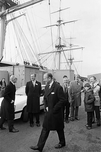Prince Philip, Duke of Edinburgh, visiting HMS Warrior, Hartlepool, County Durham