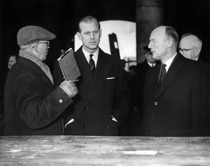 Framed Print : Prince Philip, Duke of Edinburgh, visiting Liverpool. At West Huskisson Dock the Duke Framed Print : Prince Philip, Duke of Edinburgh, visiting Liverpool. At West Huskisson Dock the Duke