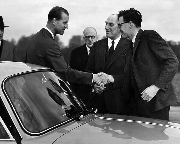 Prince Philip, The Duke of Edinburgh, visiting the Rover company in Solihull