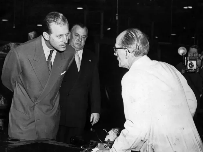 Framed Print : Prince Philip, The Duke of Edinburgh, visiting the Rover company in Solihull Framed Print : Prince Philip, The Duke of Edinburgh, visiting the Rover company in Solihull