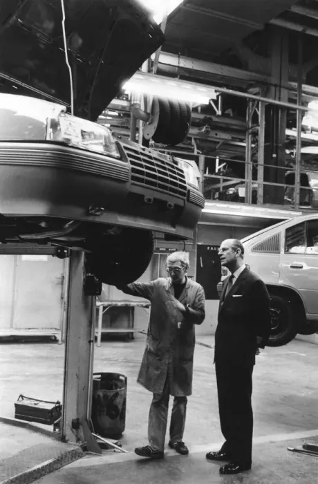 Framed Print : Prince Philip, Duke of Edinburgh, visiting Vauxhall Ellesmere Port factory Framed Print : Prince Philip, Duke of Edinburgh, visiting Vauxhall Ellesmere Port factory