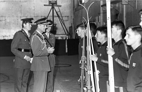 Prince Philip, Duke of Edinburgh, visits Albemarle Barracks in Newcastle chatting with