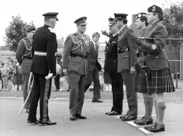 Framed Print : Prince Philip, Duke of Edinburgh, visits Albemarle Barracks in Newcastle 4th July