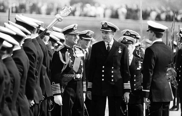 Prince Philip, Duke of Edinburgh visits Britannia Royal Naval College, Dartmouth
