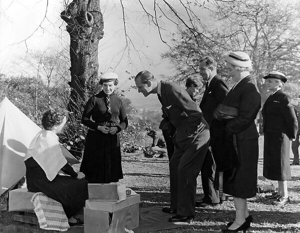 Prince Philip, Duke of Edinburgh visits Liverpool. In the grounds of Childwall County
