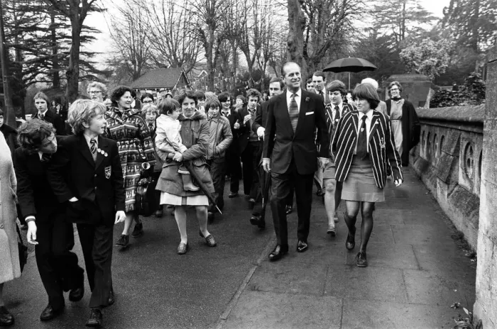 Framed Print : Prince Philip, Duke of Edinburgh visits Malvern Girls College. 4th May 1978