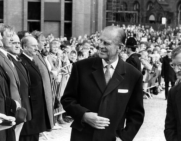 Prince Philip, Duke of Edinburgh visits Manchester. 21st March 1986