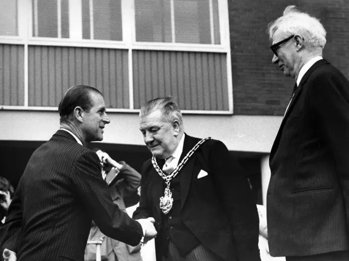 Framed Print : Prince Philip, Duke of Edinburgh visits Salford University, where he serves as Chancellor Framed Print : Prince Philip, Duke of Edinburgh visits Salford University, where he serves as Chancellor
