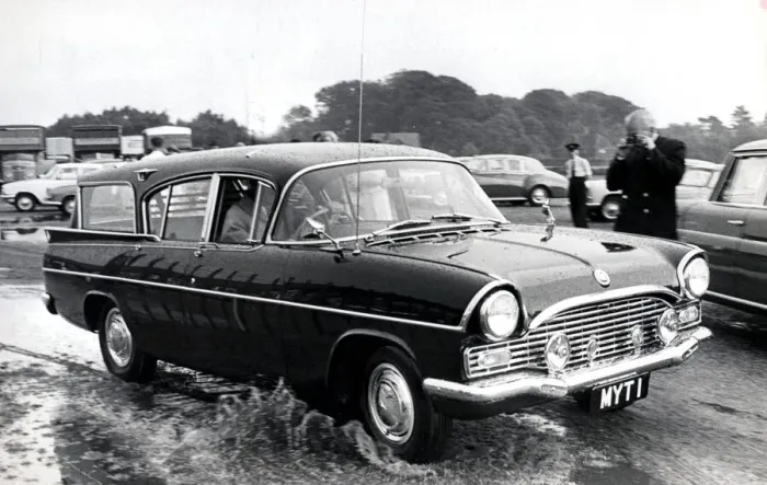 Framed Print : Prince Philip leaving Smiths field polo ground in his car after a storm. June 1963