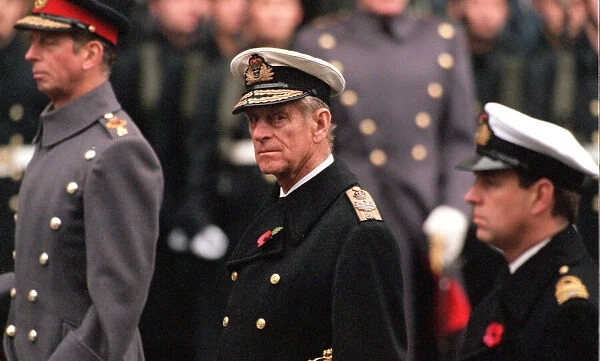 Prince Philip at the Remembrance Day Service at the Cenotaph, Whitehall