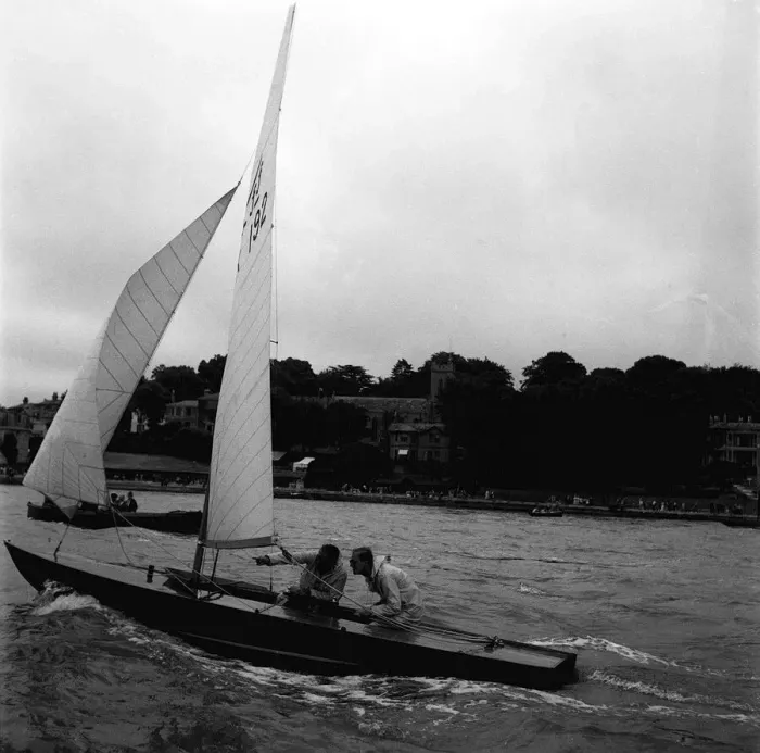 Framed Print : Prince Philip sailing at Cowes, Isle of Wight. August 1952 Framed Print : Prince Philip sailing at Cowes, Isle of Wight. August 1952