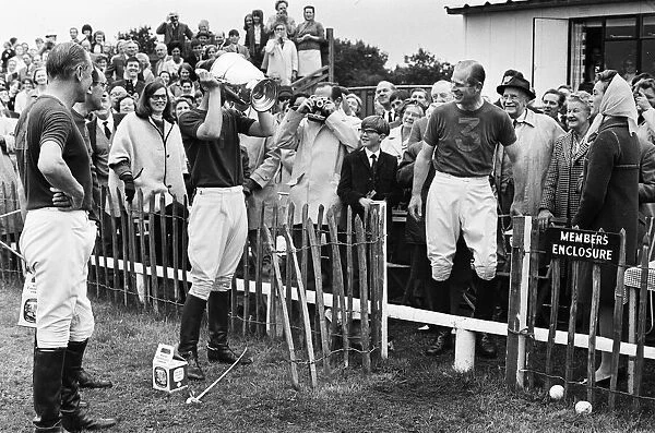 Prince Philip, his son Prince Charles and their polo team Windsor win the Junior County