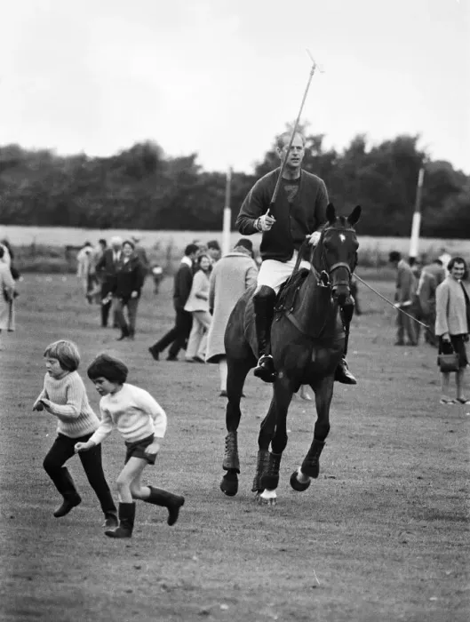 Framed Print : Prince Philip and his son Prince Charles win the Junior County Championship with their