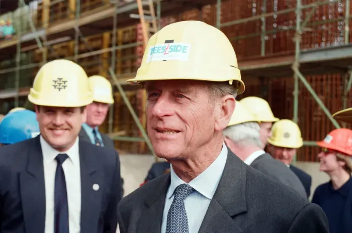 Framed Print : Prince Philip visiting Tees Barrage. 18th May 1993