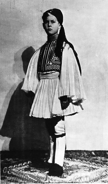 Prince Philip as a young boy dressed in traditional Greek costume