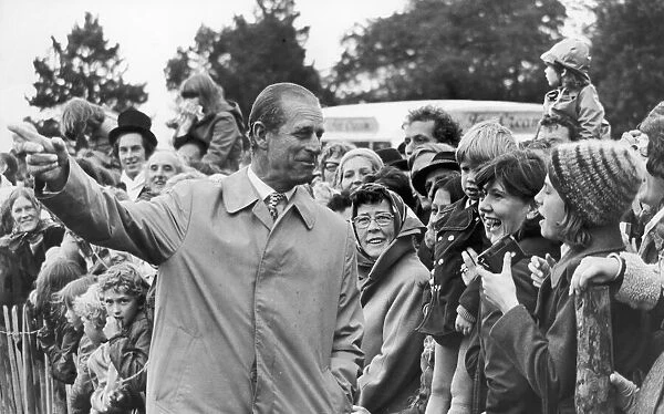 Prince Phillip the Duke of Edinburgh seen here chatting with the crowds gathered in