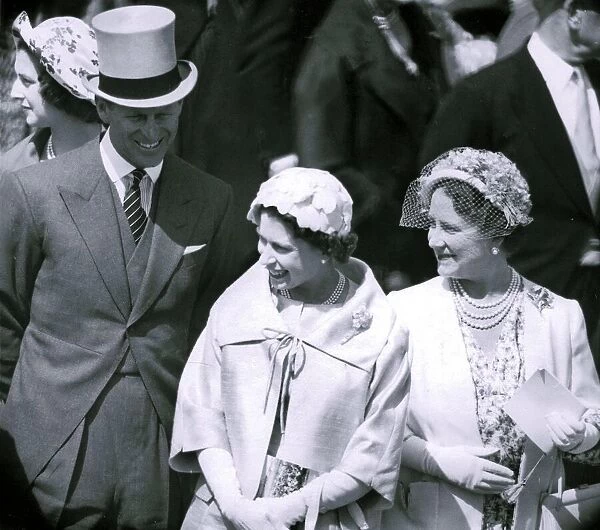 Prince Phillip, pictured with Queen Elizabeth II & The Queen mother at Epsom racetrack