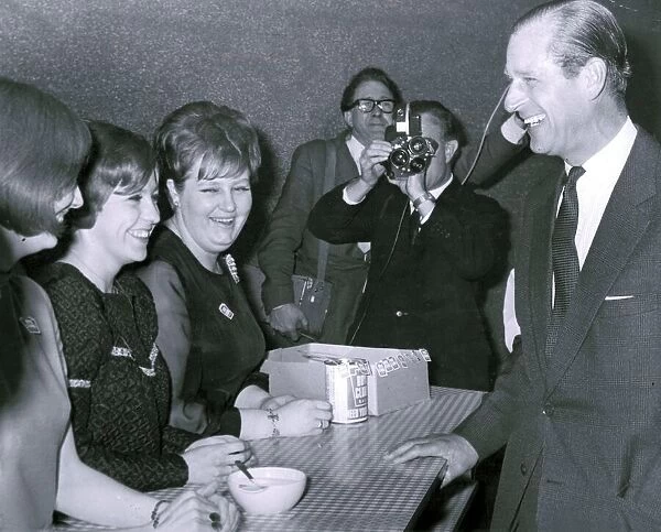 Prince Philp during a visit to Woodberry Down Boys Club - 26 October 1967