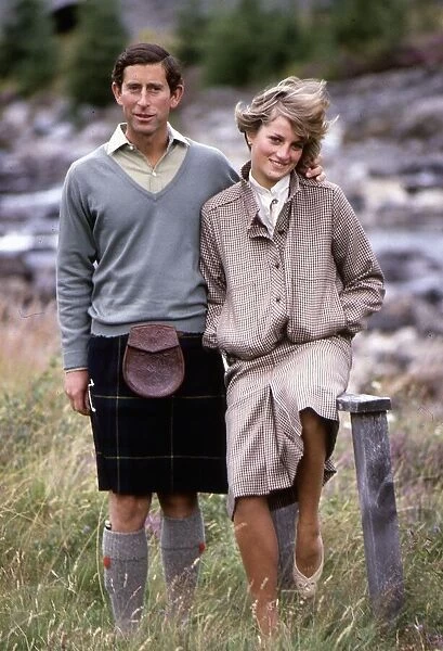 Prince and & Princess Of Wales at Bridge of Dee, Balmoral 19th August 1981